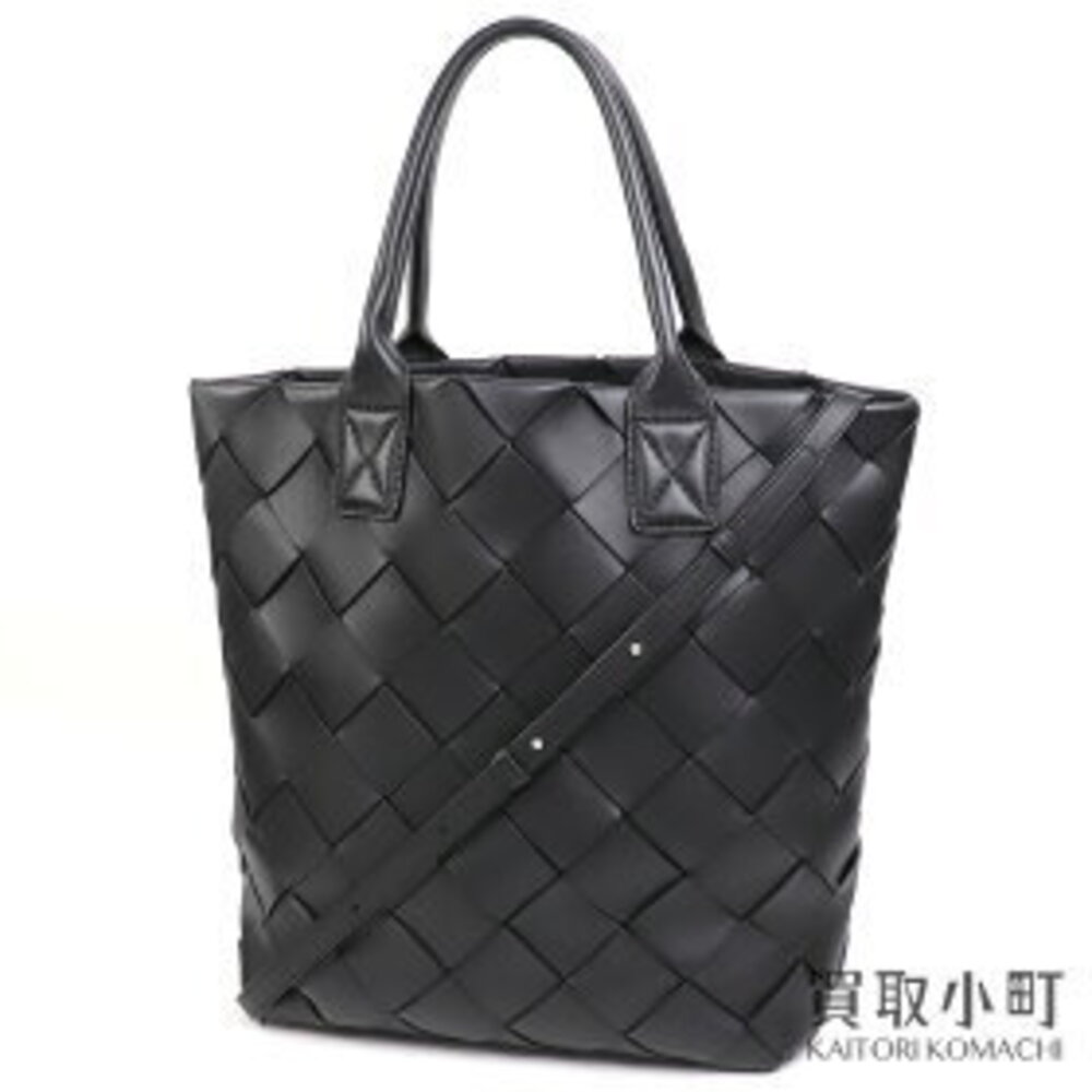Bottega Veneta Maxi Cabas Intrecciato Tote Bag Black Shoulder Handbag BV